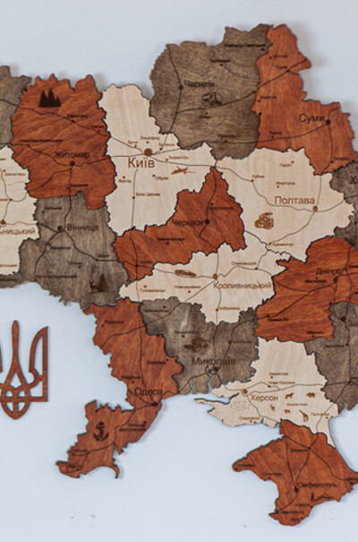 Карта Украины цветная Брауни