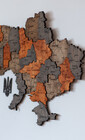 Мапа України дерев'яна в гамі кольорів Вулканічний пил